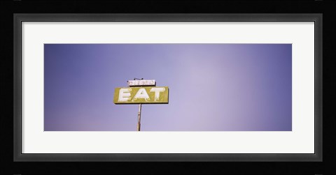 Framed Low angle view of an old sign board, Highway 395, California, USA Print