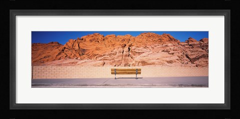 Framed Bench in front of rocks, Red Rock Canyon State Park, Nevada, USA Print
