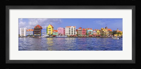 Framed Buildings at the waterfront, Willemstad, Curacao, Netherlands Antilles Print