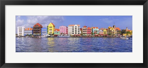 Framed Buildings at the waterfront, Willemstad, Curacao, Netherlands Antilles Print