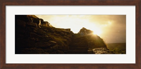 Framed Silhouette of a cave at sunset, Ailwee Cave, County Clare, Republic Of Ireland Print