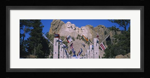 Framed Statues on a mountain, Mt Rushmore, Mt Rushmore National Memorial, South Dakota, USA Print