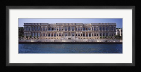 Framed Facade of a palace at the waterfront, Ciragan Palace Hotel Kempinski, Bosphorus, Istanbul, Turkey Print