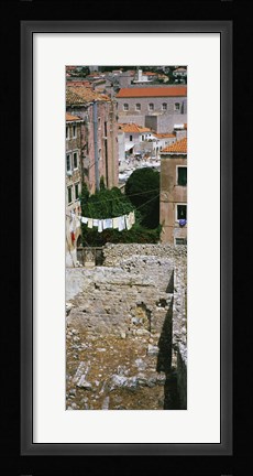 Framed High angle view of the old ruins in a town, Dubrovnik, Croatia Print