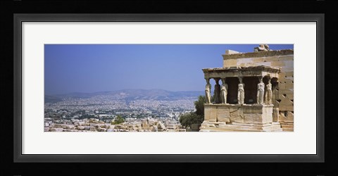 Framed City viewed from a temple, Erechtheion, Acropolis, Athens, Greece Print