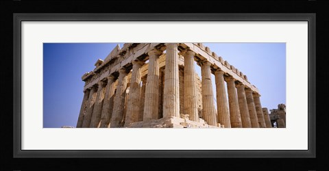 Framed Old ruins of a temple, Parthenon, Acropolis, Athens, Greece Print