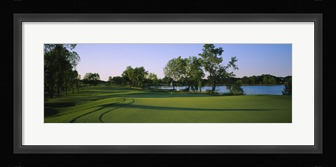 Framed Lake on a golf course, White Deer Run Golf Club, Vernon Hills, Lake County, Illinois, USA Print
