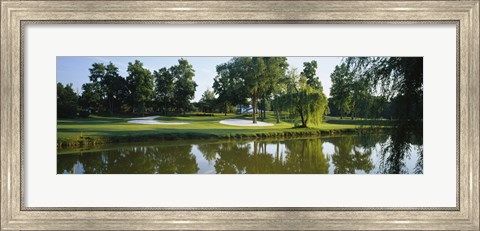 Framed Lake on a golf course, Tantallon Country Club, Fort Washington, Maryland, USA Print
