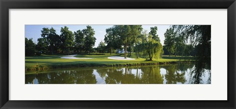 Framed Lake on a golf course, Tantallon Country Club, Fort Washington, Maryland, USA Print