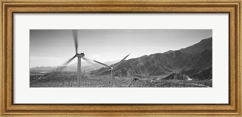 Framed Wind turbines on a landscape Print