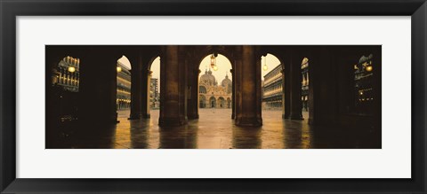 Framed Arcade of a building, St. Mark's Square, Venice, Italy (Sepia) Print