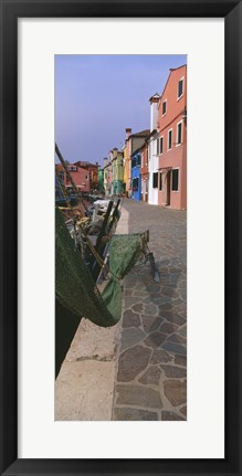 Framed Houses along a road, Burano, Venetian Lagoon, Italy Print