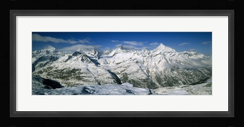 Framed Mountains covered with snow, Matterhorn, Switzerland Print