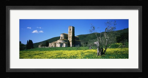 Framed San Antimo Monastery, Tuscany, Italy Print