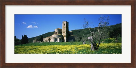 Framed San Antimo Monastery, Tuscany, Italy Print