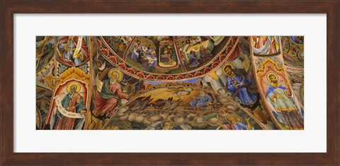 Framed Fresco on the ceiling of the Rila Monastery, Bulgaria Print