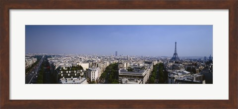Framed High angle view of a cityscape, Paris, France Print