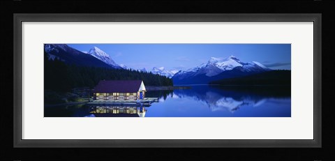 Framed Maligne Lake, Jasper National Park, Alberta, Canada Print