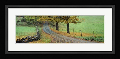 Framed Highway passing through a landscape, Old King's Highway, Woodstock, Vermont, USA Print