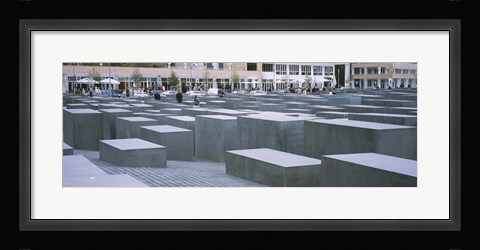 Framed Group of people walking near memorials, Memorial To The Murdered Jews of Europe, Berlin, Germany Print