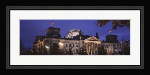 Framed Facade of a building at dusk, The Reichstag, Berlin, Germany Print