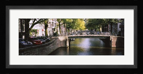 Framed Bridge across a channel, Amsterdam, Netherlands Print