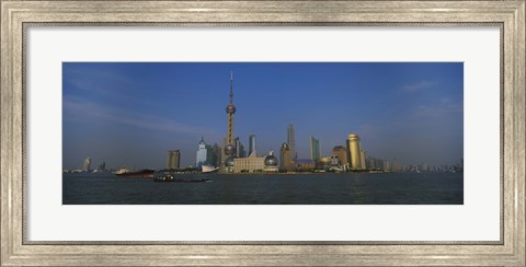 Framed Buildings at the waterfront, Oriental Pearl Tower, Huangpu River, Pudong, Shanghai, China Print