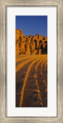 Framed Old ruins of an amphitheater, Roman Theater, El Djem, Mahdia Governorate, Tunisia Print
