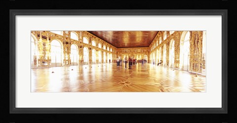 Framed Group of people inside a ballroom, Catherine Palace, Pushkin, St. Petersburg, Russia Print