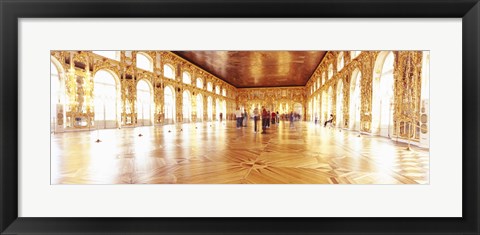 Framed Group of people inside a ballroom, Catherine Palace, Pushkin, St. Petersburg, Russia Print