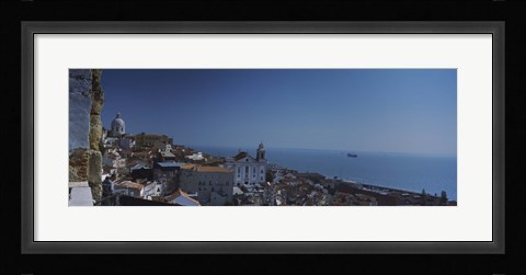 Framed High angle view of a city viewed from a tower, Alfama, Lisbon, Portugal Print