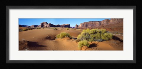 Framed Wide angle view of Monument Valley Tribal Park, Utah, USA Print