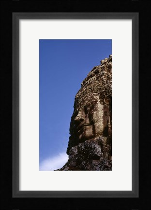 Framed Low angle view of a face carving, Angkor Wat, Cambodia Print