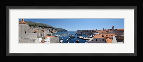 Framed Boats in the sea, UI Sv Dominika, Dubrovnik, Croatia Print