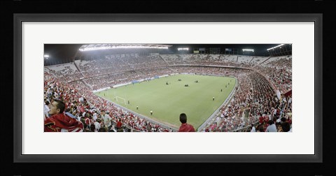 Framed Crowd in a stadium, Sevilla FC, Estadio Ramon Sanchez Pizjuan, Seville, Seville Province, Andalusia, Spain Print