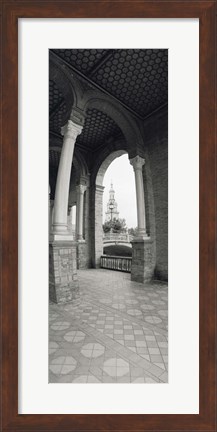 Framed Interiors of a plaza, Plaza De Espana, Seville, Seville Province, Andalusia, Spain Print