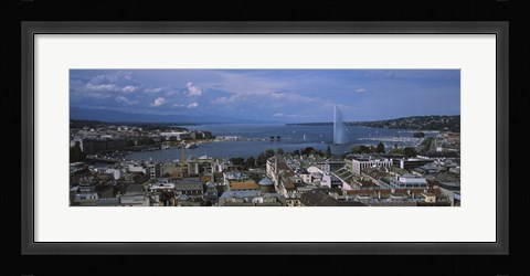 Framed Buildings in a city, Lake Geneva, Lausanne, Switzerland Print