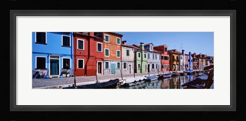 Framed Houses at the waterfront, Burano, Venetian Lagoon, Venice, Italy Print