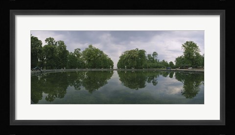 Framed Reflection of trees in a pond, Versailles, Paris, Ile-De-France, France Print
