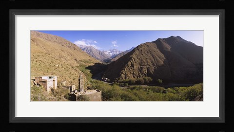 Framed Ruins of a village with mountains in the background, Atlas Mountains, Marrakesh, Morocco Print