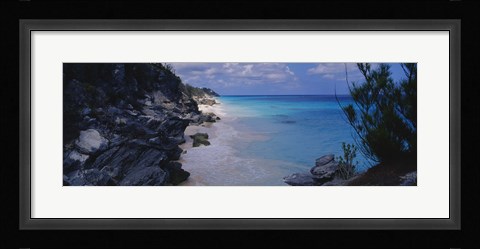 Framed Rocks on the coast, Bermuda Print