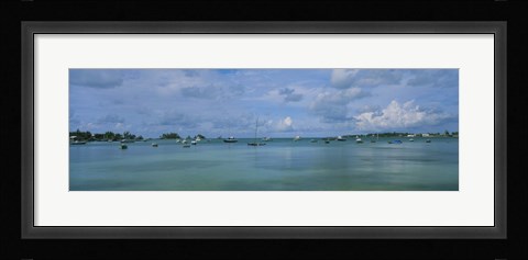 Framed Boats in the sea, Mangrove Bay, Sandys Parish, West End, Bermuda Print