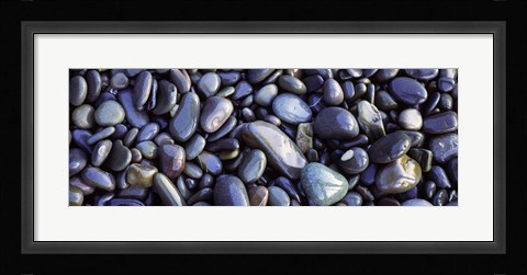 Framed Close-up of pebbles, Sandymouth Beach, Cornwall, England Print
