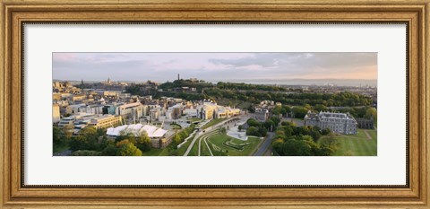 Framed High angle view of a city, Holyrood Palace, Our Dynamic Earth and Scottish Parliament Building, Edinburgh, Scotland Print