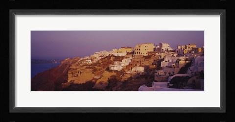 Framed Town on a cliff, Santorini, Greece Print