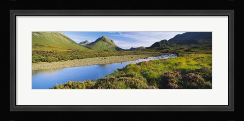 Framed River flowing on a landscape, River Sligachan, Glen Sligachan, Isle of Skye, Scotland Print
