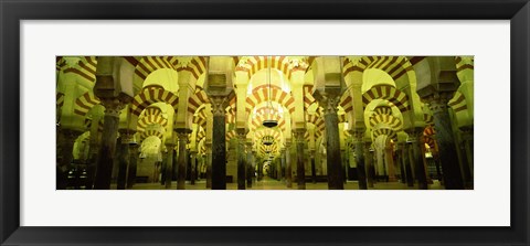 Framed Interiors of a cathedral, La Mezquita Cathedral, Cordoba, Cordoba Province, Spain Print