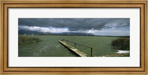 Framed Pier on the lake, Zeekoevlei Lake, Cape Town, Western Cape Province, South Africa Print