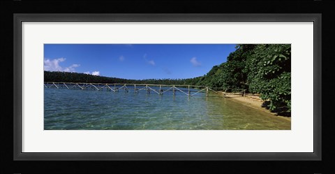 Framed Dock in the sea, Vava'u, Tonga, South Pacific Print