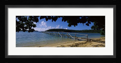 Framed Wooden dock over the sea, Vava'u, Tonga, South Pacific Print